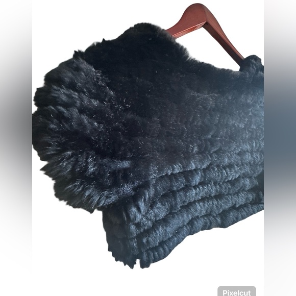 Wilson’s Leather Rabbit Fur Mesh Bolero Jacket Black Women’s Size L/XL. - Picture 5 of 11